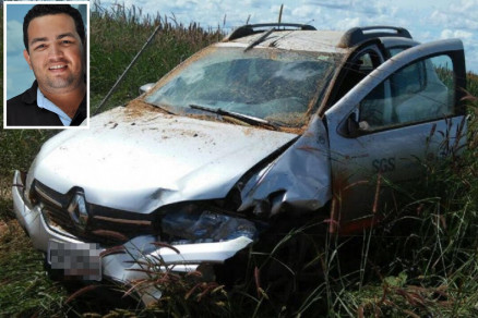 O agrnomo der Tadeu Maciel (no detalhe) estava no carro da empresa e seguia para fazenda
