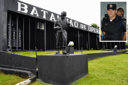 O tenente da Pol�cia Militar, Carlos Henrique Scheifer (no detalhe)