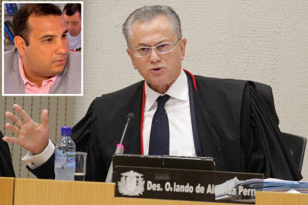 O agente tributrio Andr Fantoni (no detalhe) que teve o pedido de soltura negado pelo desembargador Orlando Perri