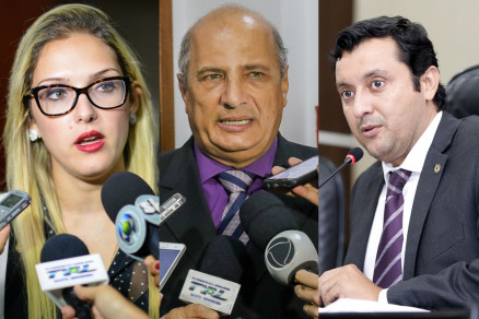 Os deputados Janaina Riva, Zeca Viana e Alan Kardec, que defenderam 