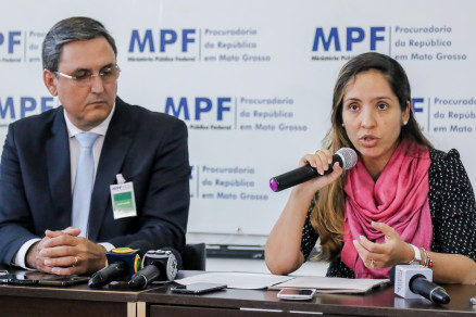 O promotor de Justia Andr Lus e procuradora da Repblica, Bianca Britto