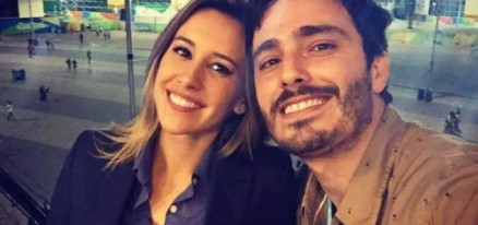 Cris Dias e Thiago Rodrigues posam para foto durante a Olimpada do Rio, no ano passado
