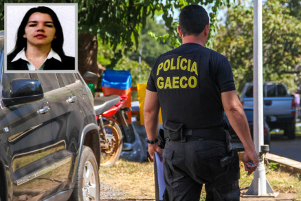 Jocilene Rodrigues Assuno (no detalhe) foi presa pelo Gaeco, mas conseguiu priso domiciliar