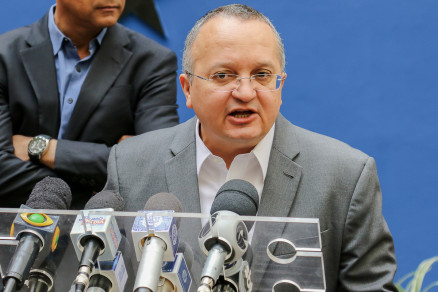 O governador Pedro Taques, que criticou informa��es divulgadas sobre o ministro Blairo Maggi