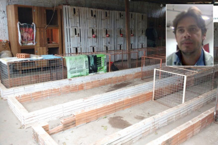 Rinha de galo descoberta pelo Gaeco; no detalhe, o servidor do TCE, Cludio Sassioto