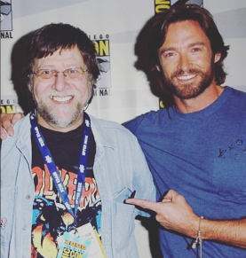 O ator Hugh Jackman e o co-criador do personagem Wolverine, o quadrinista Len Wein 