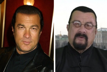 O ator Steven Seagal em sua participao em um programa de TV