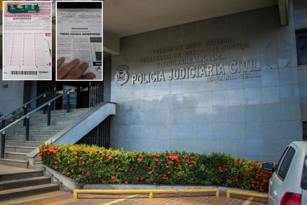 Fotos vazadas antes da prova (no detalhe) do concurso para delegados