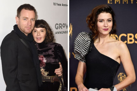 Ewan McGregor e sua esposa, Eve Mavrakis; ao lado, a atriz Mary Elisabeth