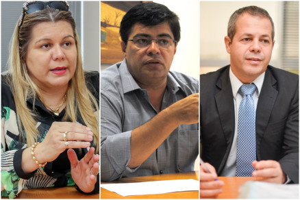 Os promotores de Justia Lindinalva Rodrigues, Gerson Barbosa e Vincius Gahyva