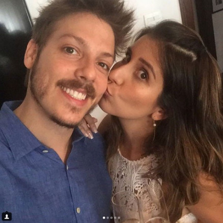 F�bio Porchart e a esposa Nataly Mega