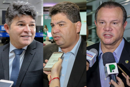 Os senadores Jos Medeiros, Cidinho Santos e Wellington Fagundes