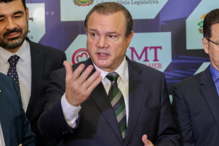 O senador Wellington Fagundes, que  pr-candidato ao Governo do Estado