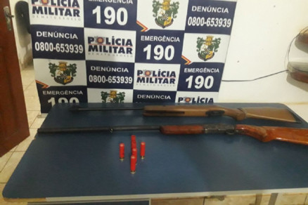 Espingardas apreendidas pela pol�cia