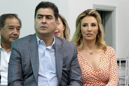 O prefeito de Cuiab Emanuel Pinheiro e a primeira-dama Marcia Pinheiro