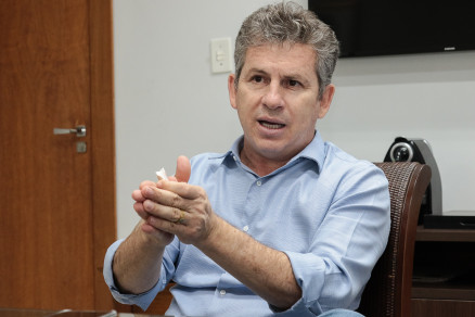 O candidato ao Governo do Estado Mauro Mendes,  que fez o registro da candidatura no TRE