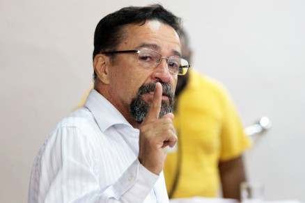 O ex-comandante da Polcia Militar, coronel Zaqueu Barbosa, durante depoimento na tarde desta 