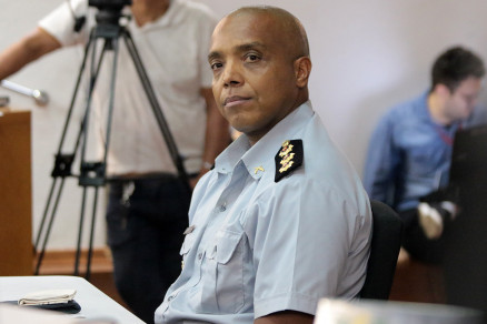 O ex-secretrio-chefe da Casa Militar, coronel Evandro Lesco durante depoimento no Frum de Cuiab