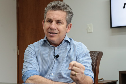 O candidato ao Governo, Mauro Mendes, que acusou uso da mquina 