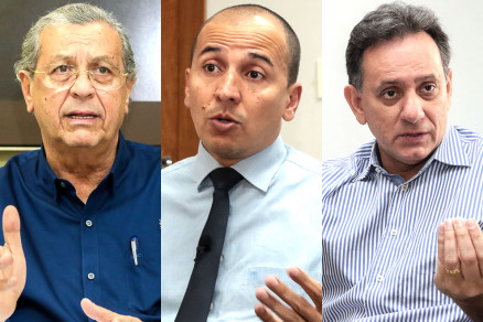 Os candidatos Jaime Campos, procurador Mauro e Nilson Leit�o, que disputam o Senado
