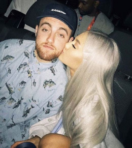 A cantora Ariana Grande com o ex-namorado, o rapper Mac Miller