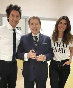 Arlindo Grund, Silvio Santos e Isabella Fiorentino 