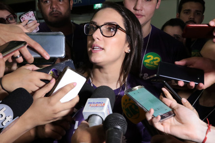 A deputada estadual Janaina Riva, que conseguiu se reeleger para mais um mandato