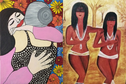 Obras de Meg Marinho e Nivia Castro, respectivamente