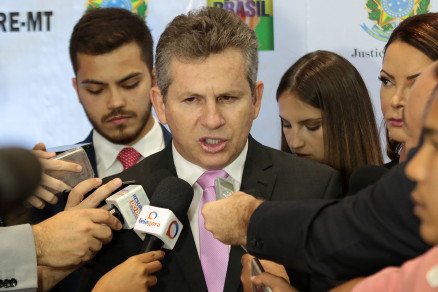 O governador do Estado Mauro Mendes, que vai hoje a Braslia