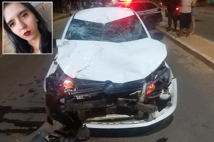 Bruna Lima (detalhe) morreu no local do acidente, segundo a Pol�cia Civil