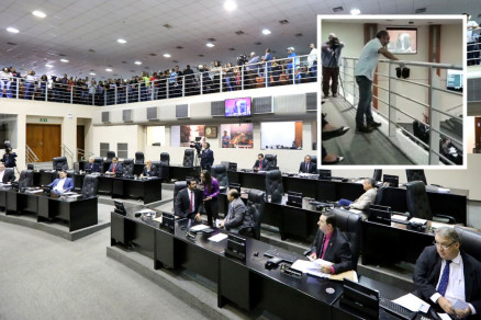 Sindicalista foi filmado exaltado durante a sesso de votao de medidas encaminhadas pelo Executivo
