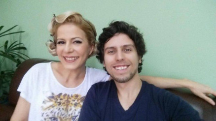 Paula Toller com Gabriel, seu nico filho
