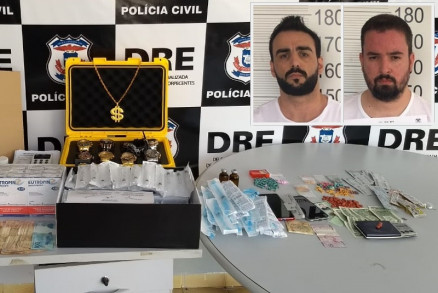 DJ Patricke Noro e Diego Datto (detalhe), que foram presos com drogas na manh de hoje