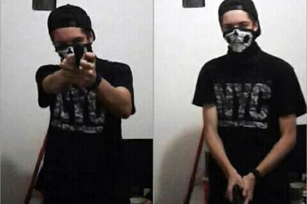 Foto que Guilherme postou minutos antes de cometer o massacre em Suzano