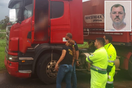 Doemir Gandolfi (detalhes) foi encontrado morto na boleia do caminho