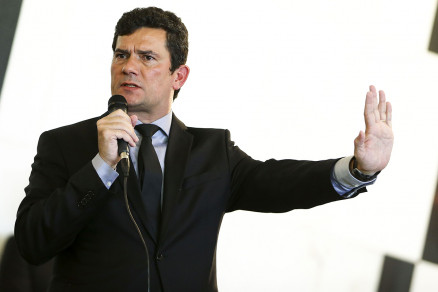 O senador Sergio Moro (Unio Brasil-PR) durante evento