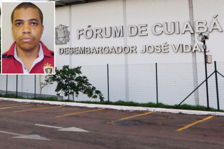 Jri de Wellington Fabricio de Amorim Couto (no detalhe) deveria ser realizado no Frum de Cuiab, nesta quarta-feira (20)