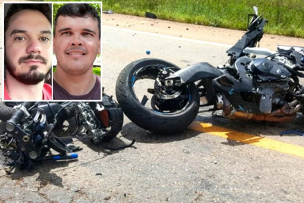 Cristiano Kaiser e Leandro Lucas Diel (detalhe) morreram em acidente, em Sorriso