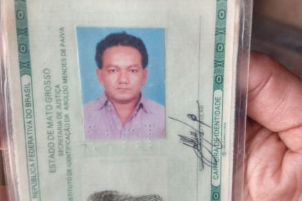 Documento de identidade de Loureno Marques de Arajo, cujo corpo foi encontrado neste final de semana