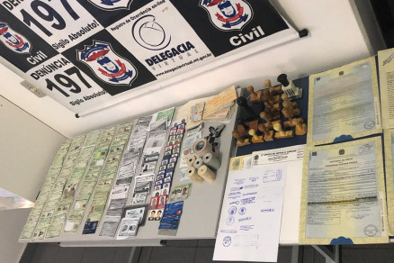 O material apreendido pelos policiais civis em Barra do Garas
