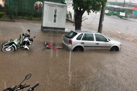 Na Capital, foram registrados alagamentos, inundao e enxurradas
