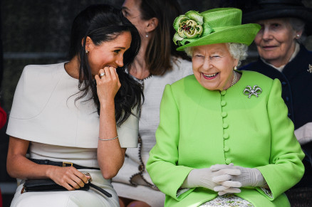 Meghan Markle e a rainha Elizabeth II 