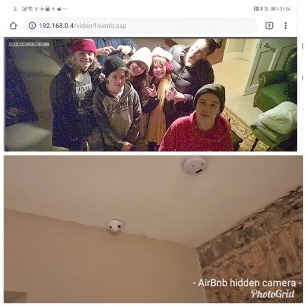 A famlia encontrou uma cmera escondida transmitindo imagens ao vivo na casa alugada para 