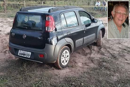 Carro onde vtimas foram encontradas; Olavo Teobaldo (no detalhe)