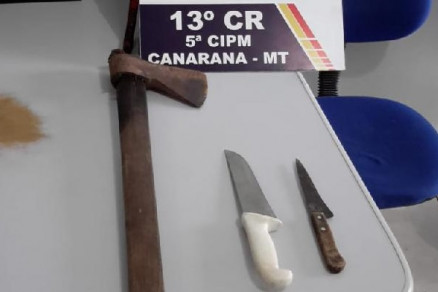 Material apreendido com suspeito que estava fora de controle