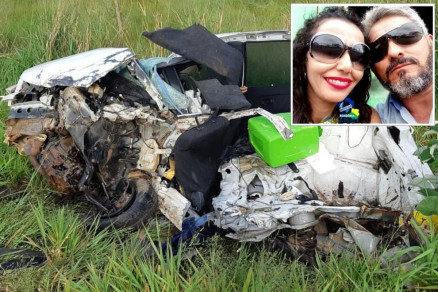 Casal (detalhe) estava em Plio, que colidiu com carreta em rodovia de MT