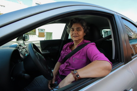Neuza Gimenez  uma das motoristas do aplicativo Donna Car