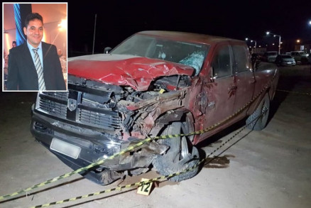 Anselmo Pedroso dos Santos, de 42 anos (no detalhe) morreu no local do acidente