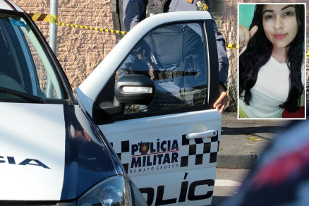 A jovem Thays Almeida Silva (no detalhe), de 18 anos, foi morta a tiros 