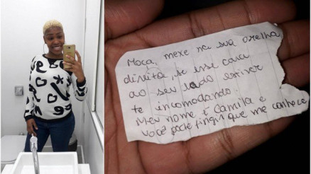 Mulher se livrou de ass�dio no �nibus ap�s receber bilhete